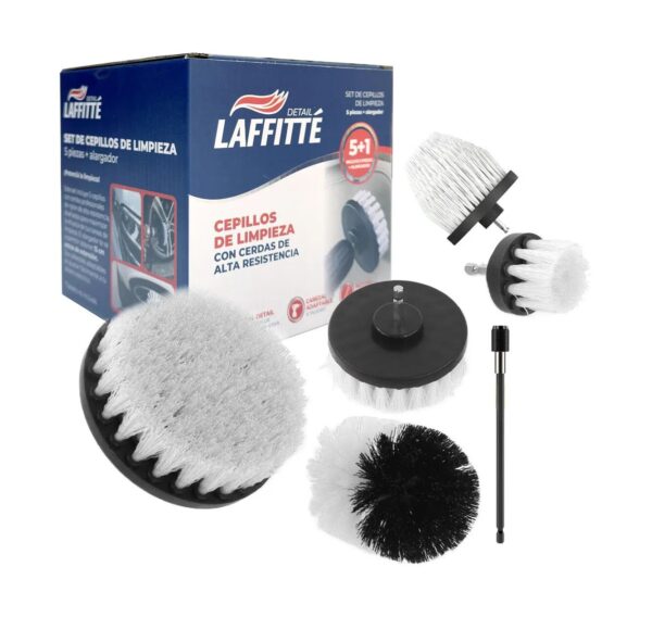 Laffitte Kit de Cepillos Para Taladro x5 más Alargue