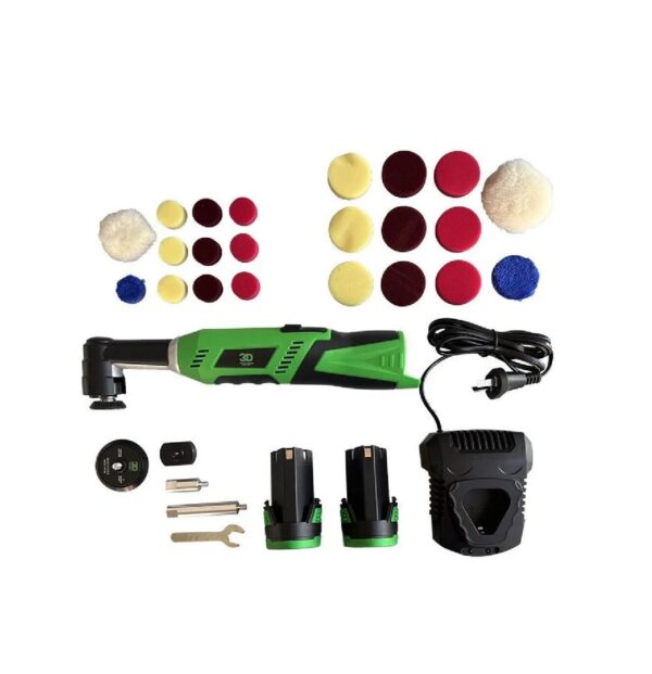 3D Pulidora Doble Acción Mini + Accesorios Inalambrica L-44