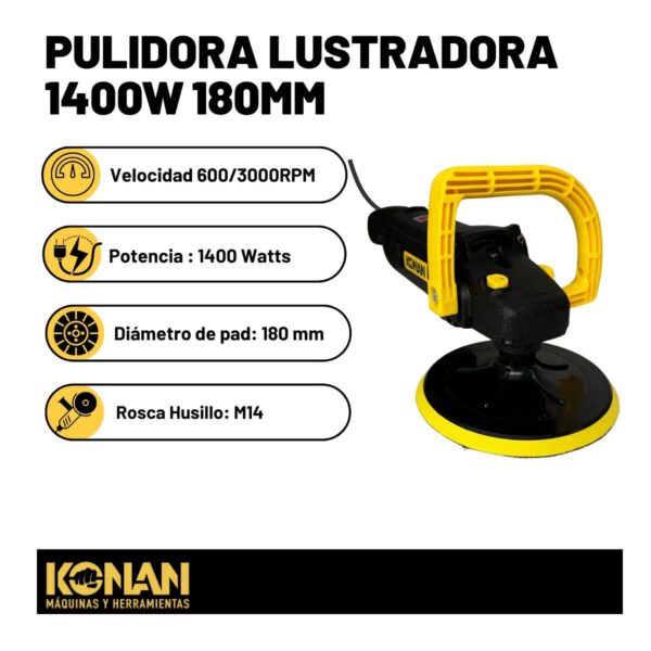 Konan Pulidora Lustralijadora Rotativa 1400Watts - Imagen 2