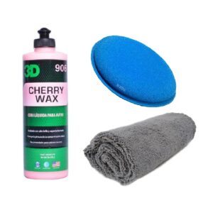 3D Kit Encerado Cherry Wax + Aplicador + Microfibra