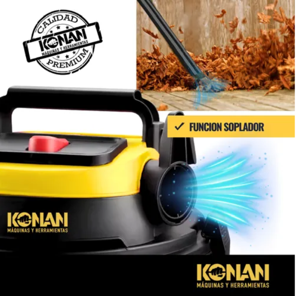 Konan Aspiradora Sopladora 30 Lts Tacho Acero Inoxidable - Imagen 6