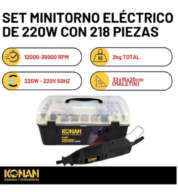 Konan Minitorno Electrico 220w 218 Piezas - Imagen 5