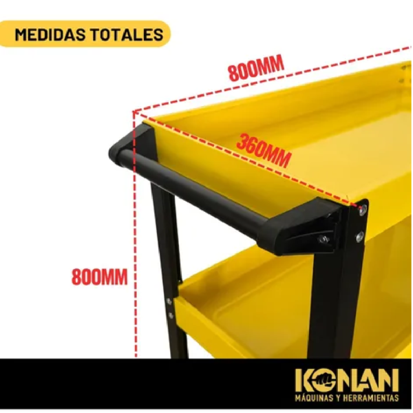 Konan Mesa Carro Rodante 3 Bandejas Detailing - Imagen 4