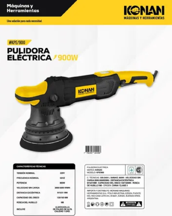 Konan Pulidora Rotorbital 900w - Imagen 4