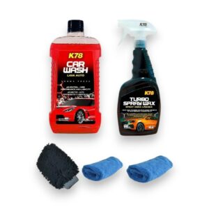 K78 Kit de Lavado 600ml Shampoo + Cera + Manopla y Micros