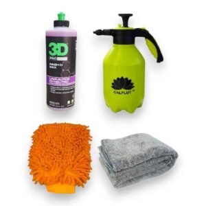 3D Kit de Lavado Shampoo + Manopla + Microfibra + Generador de Espuma