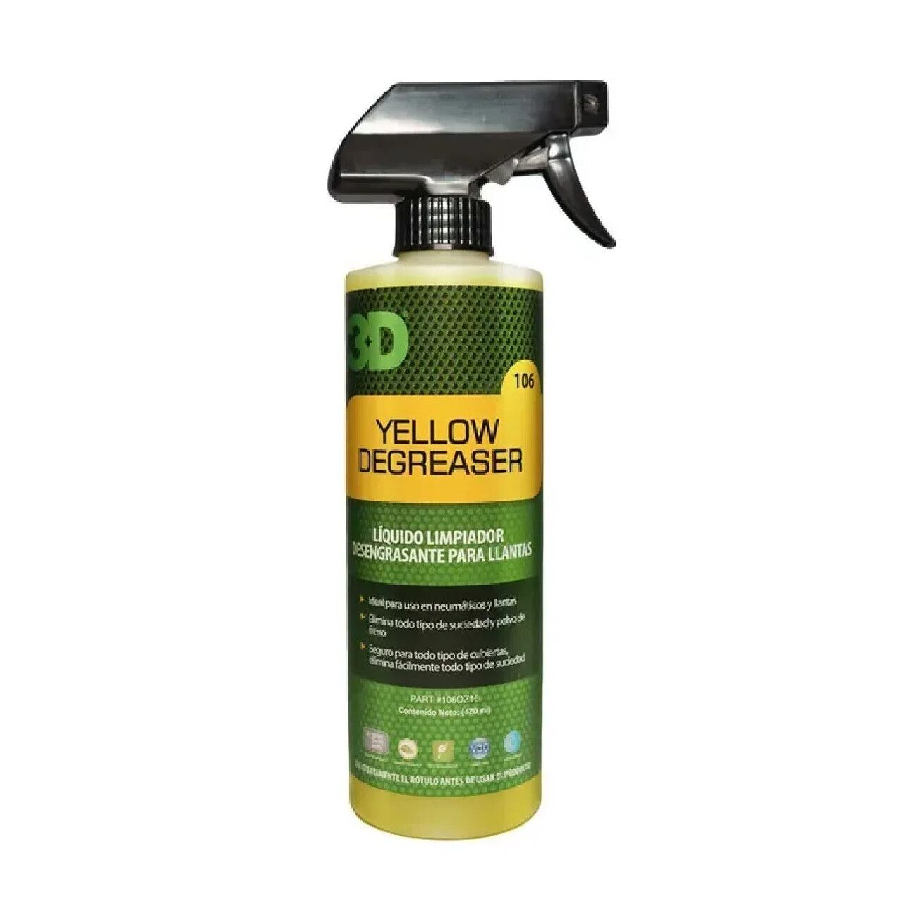 3D Yellow Degreaser 500ml Limpiador de Llantas