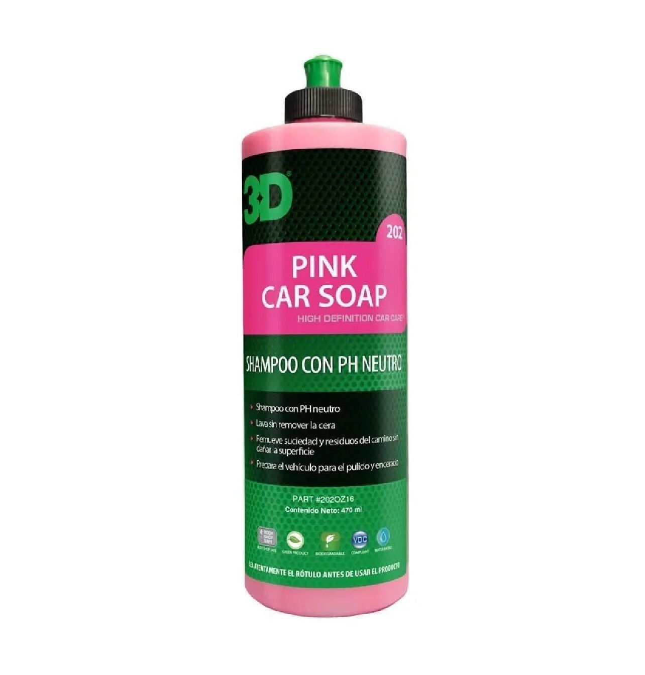 3D Pink Car Soap 500ml Shampoo PH Neutro