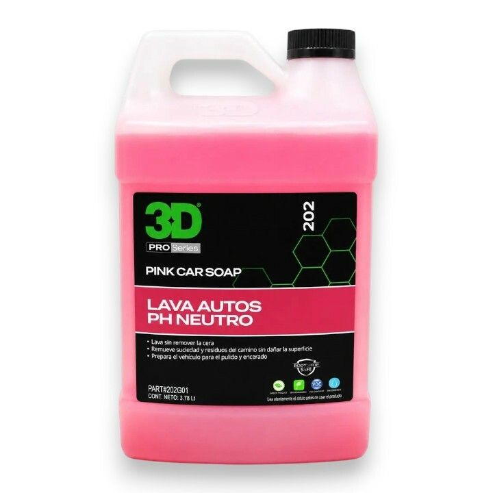 3D Pink Car Soap 4 Lts Shampoo PH Neutro
