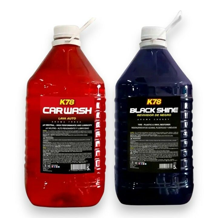 K78 Kit Shampoo Lava Autos + Revividor de Negros x5 Lts
