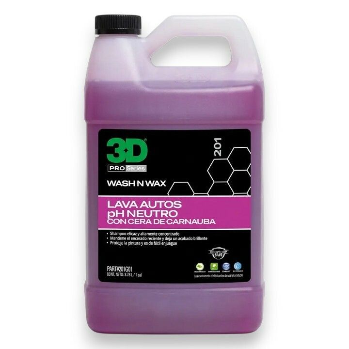 3D Wash & Wax 4 Lts Shampoo con Cera