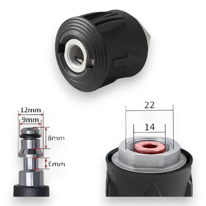 Laffitte Quick Connect 9mm Para Lanza Rosca M22 - Imagen 2